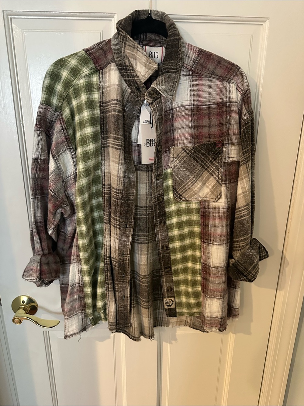 BDG/ Urban outfitters Green Plaid Flannel Shirt Jacket